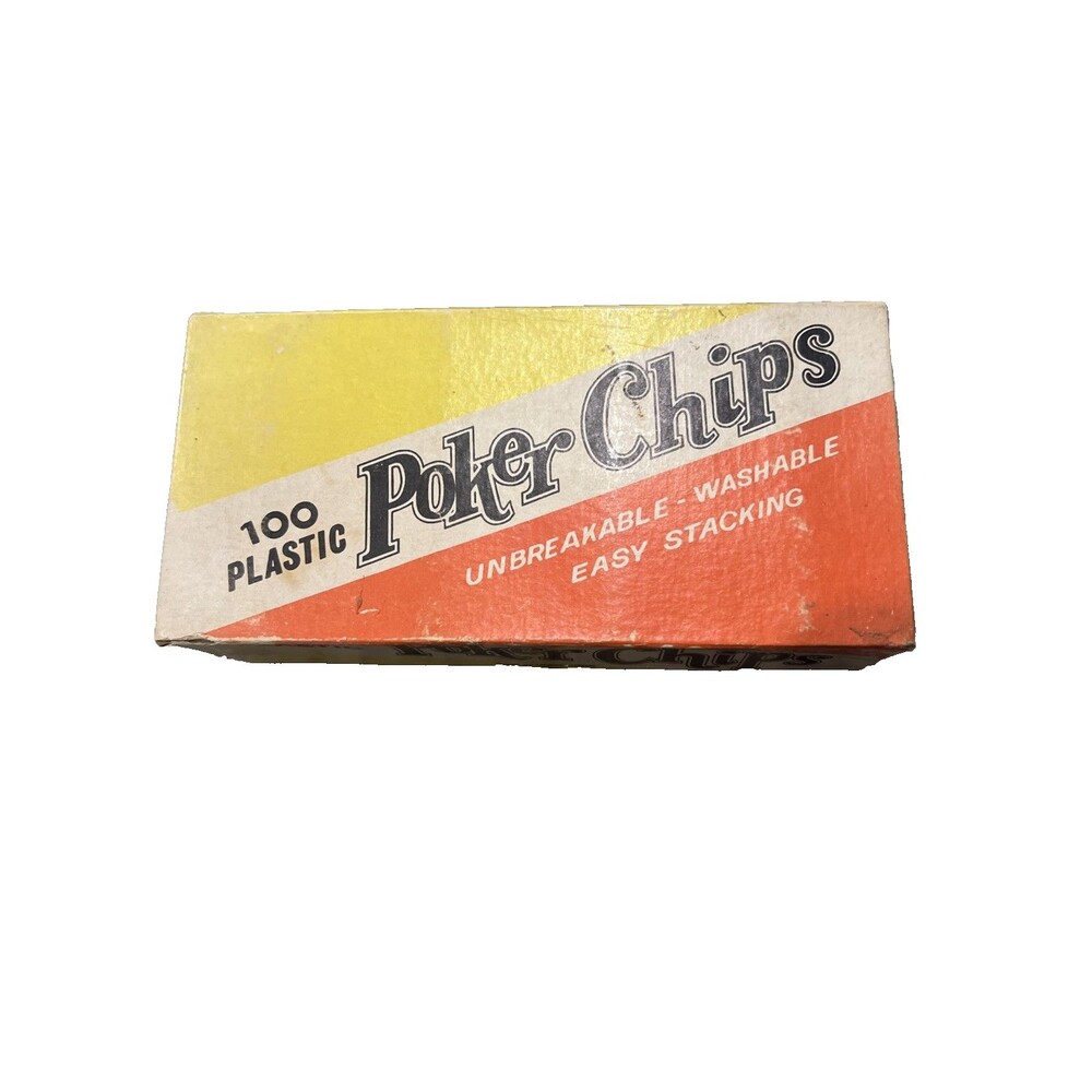 Vintage 1960s Plastic Poker Chips Unbreakable Interlocking Original Box Complete
